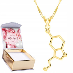 Naszyjnik złoty + NADRUK 925 Wzór Serotonina