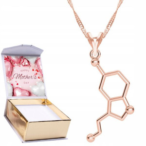 Naszyjnik złoty + NADRUK 925 Wzór Serotonina