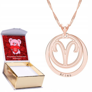 Naszyjnik złoty + NADRUK 925 Znak Zodiaku Baran