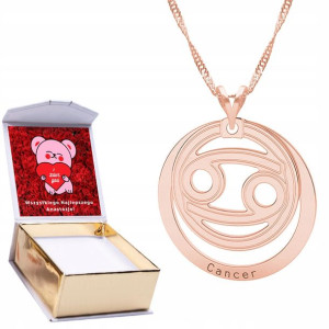 Naszyjnik złoty + NADRUK 925 Znak Zodiaku Rak