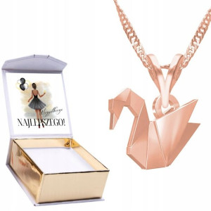 Naszyjnik złoty + NADRUK 925 Łabędź Origami