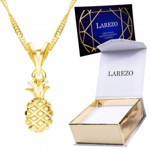 Naszyjnik złoty łańcuszek 925 Ananas Owoc Owoce