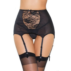 Pas do pończoch z wysokim stanem Model 418 Czarny 3XL