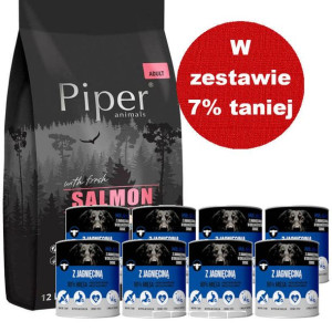 DOLINA NOTECI Piper Animals z łososiem 12kg + Mr.BIG kawałki w sosie z jagn