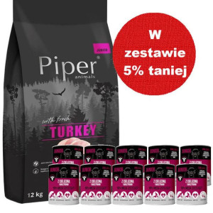 DOLINA NOTECI Piper Animals Junior z indykiem 12kg + Mr.BIG Junior kawałki