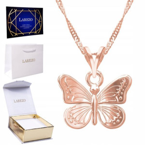 Naszyjnik złoty łańcuszek 925 Motyl Owad