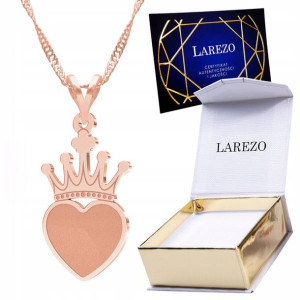 Naszyjnik złoty łańcuszek 925 Serce Heart
