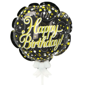 Balon Samopompujący Happy Birthday Z Patyczkiem 10szt