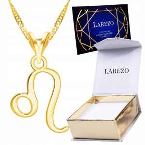 Naszyjnik złoty łańcuszek 925 Znak Zodiaku Lew