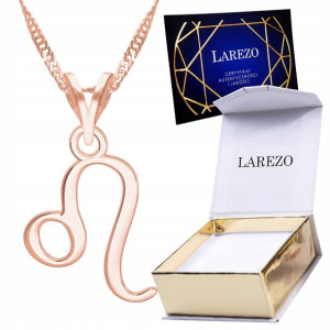 Naszyjnik złoty łańcuszek 925 Znak Zodiaku Lew