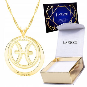 Naszyjnik złoty łańcuszek 925 Znak Zodiaku Ryby