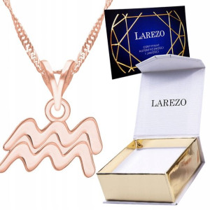 Naszyjnik złoty łańcuszek 925 Znak Zodiaku Wodnik