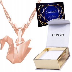 Naszyjnik złoty łańcuszek 925 Łabędź Origami