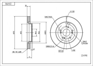 Tarcza Hamulcowa P Cr-V 2.0, 2.4I, 2.2D 06- Kpl.