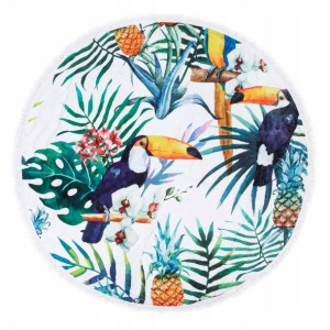 Ręcznik Boho 150 cm Okrągły Plażowy Pareo Chłonny