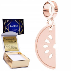 Charms + GRAWER Arbuz Owoc różowe złoto srebro 925