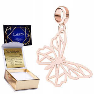 Charms + GRAWER Ażurowy Motyl różowe 925