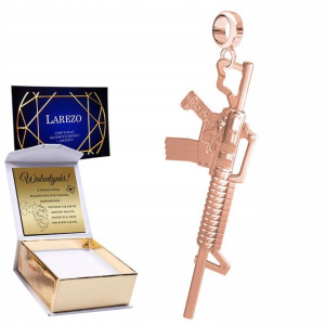 Charms + GRAWER Karabin Maszynowy różowe złoto 925