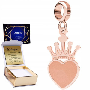 Charms + GRAWER Korona Serce Crown różowe 925