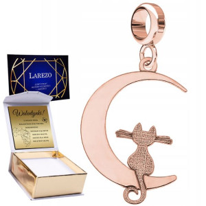 Charms + GRAWER Kot Na Księżycu różowe złoto