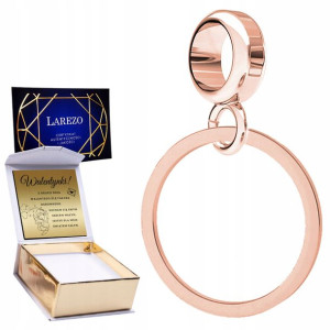 Charms + GRAWER Koło Kółko Okrąg różowe złoto 925