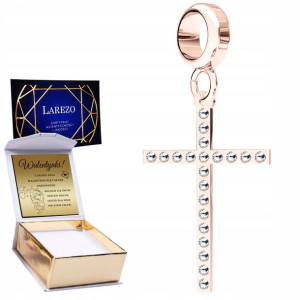 Charms + GRAWER Krzyż Krzyżyk Cross różowe 925