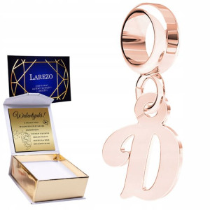 Charms + GRAWER Literka D różowe złoto 925