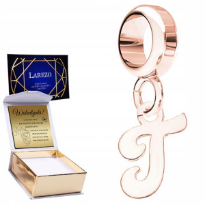 Charms + GRAWER Literka T różowe złoto 925