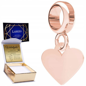 Charms + GRAWER Mini Serce różowe złoto 925