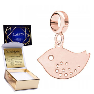 Charms + GRAWER Ptak Ptaszek Zwierzę różowe 925