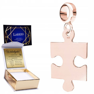 Charms + GRAWER różowe złoto Puzzel srebro