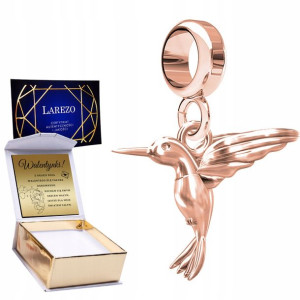 Charms + GRAWER różowy Koliber 925 zawieszka