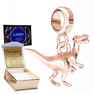 Charms + GRAWER różowy wiszący Dinozaur srebro 925