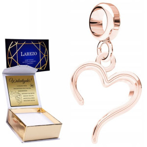 Charms + GRAWER Serce różowe złoto 925