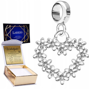 Charms + GRAWER Serce w kwiaty srebro 925