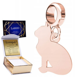 Charms + GRAWER Siedzący Kot różowe 925