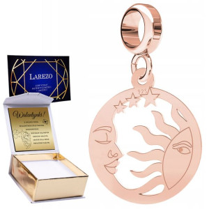 Charms + GRAWER Słońce Księżyc różowe złoto 925