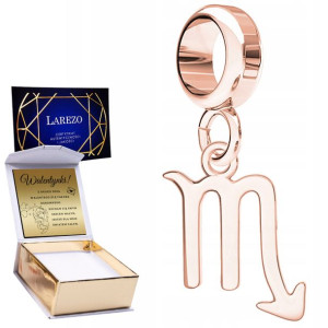Charms + GRAWER znak zodiaku Skorpion różowe