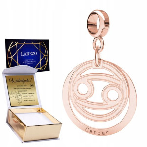 Charms + GRAWER Zodiak Rak różowe złoto srebro 925