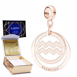 Charms + GRAWER Zodiak Wodnik różowe 925