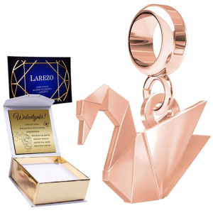 Charms + GRAWER Łabędź Origami różowe złoto