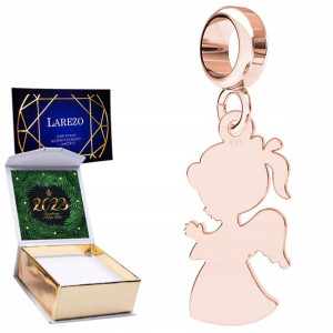 Charms + NADRUK Anioł Dziewczynka różowe złoto 925