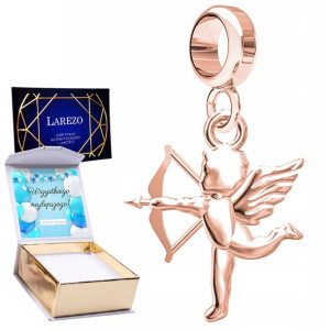 Charms + NADRUK Aniołek Amor różowe złoto 925