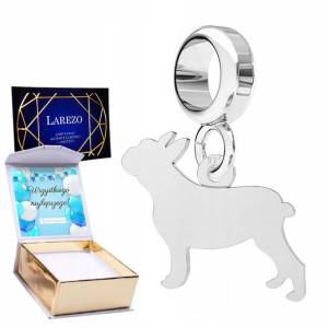 Charms + NADRUK Buldog Pies srebro 925