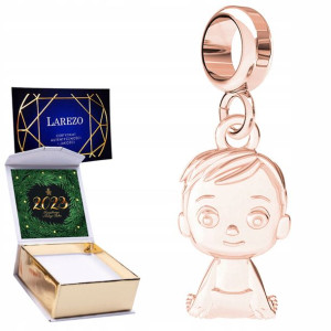 Charms + NADRUK Chłopiec Dziecko różowe złoto 925
