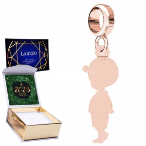 Charms + NADRUK Chłopiec dziecko różowe złoto 925