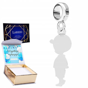 Charms + NADRUK Chłopiec dziecko srebro 925