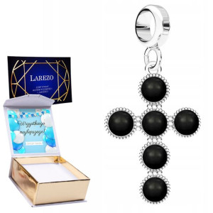 Charms + NADRUK Czarna Perła srebro 925