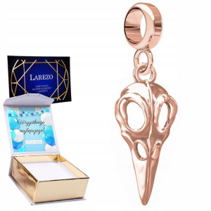 Charms + NADRUK Czaszka różowe złoto 925