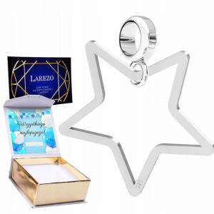 Charms + NADRUK Duża Gwiazdka srebro 925